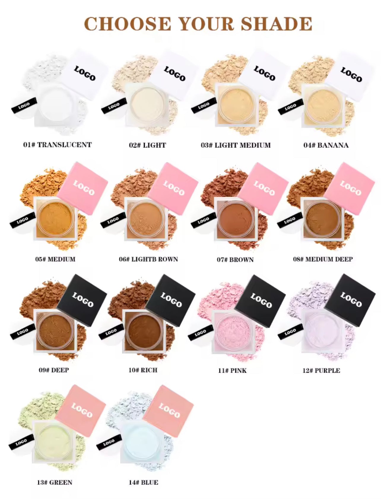 50pcs Private Label Setting Powder