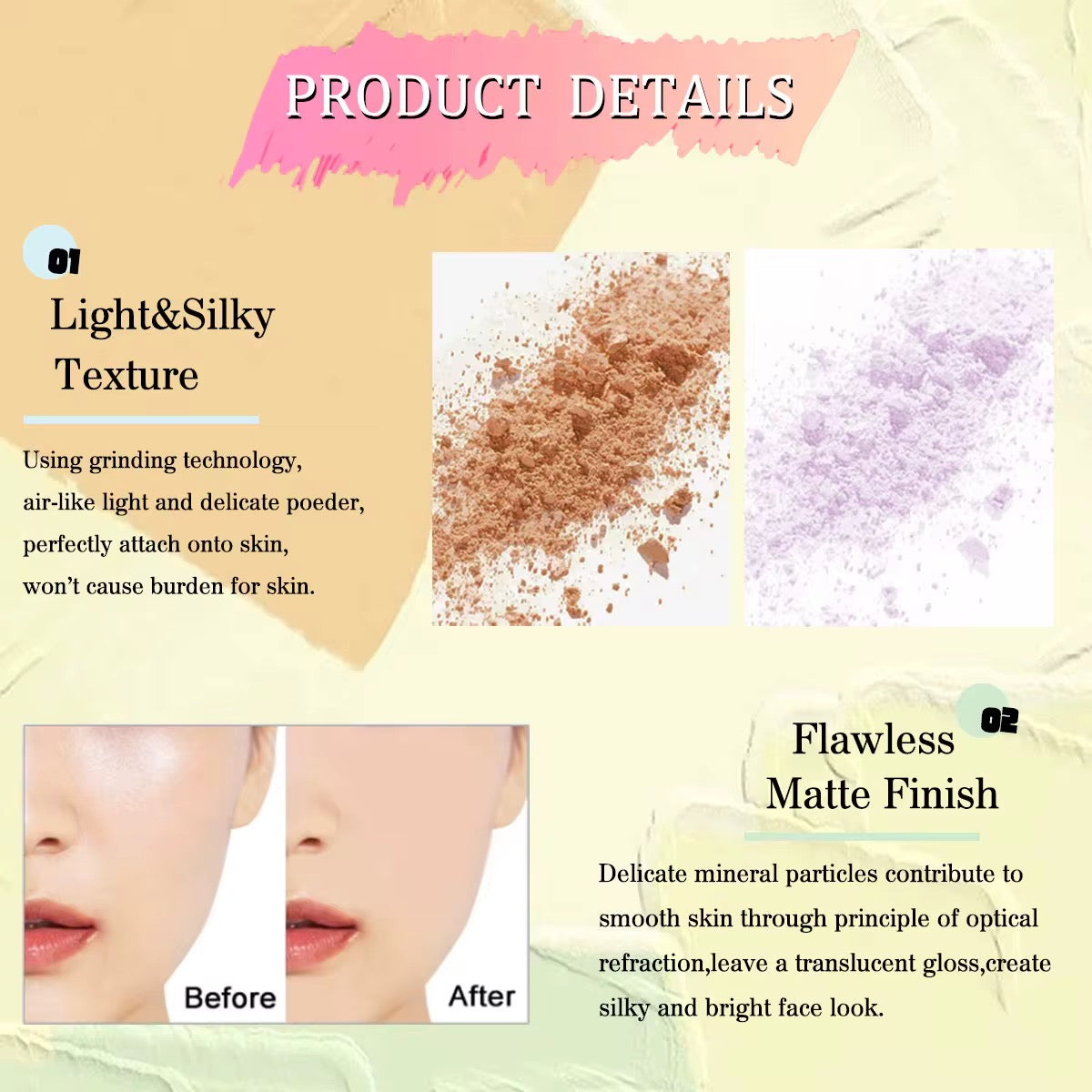 50pcs Private Label Setting Powder