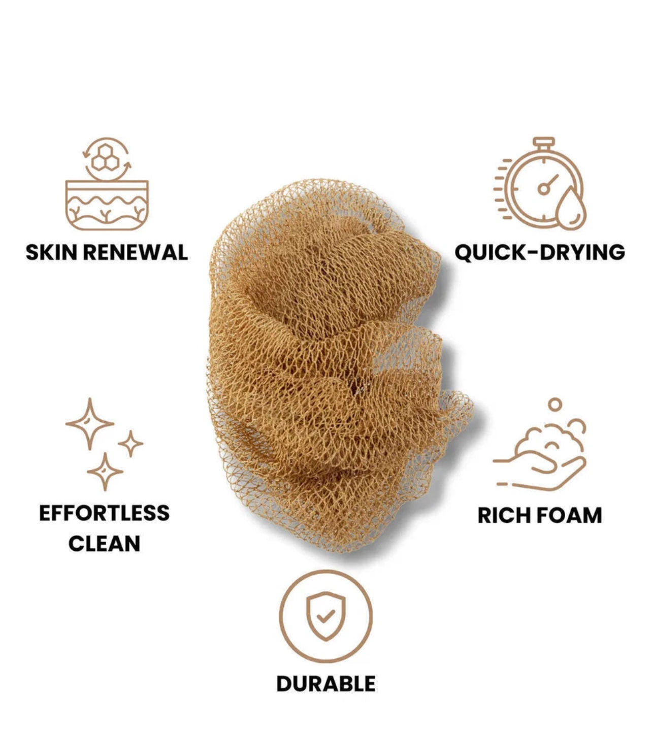 Authentic African Net Sponge 45" Ethically Sourced